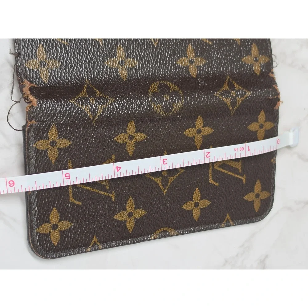 Louis Vuitton Monogram Canvas Phone Case Folio Brown Made in Spain For Materials
